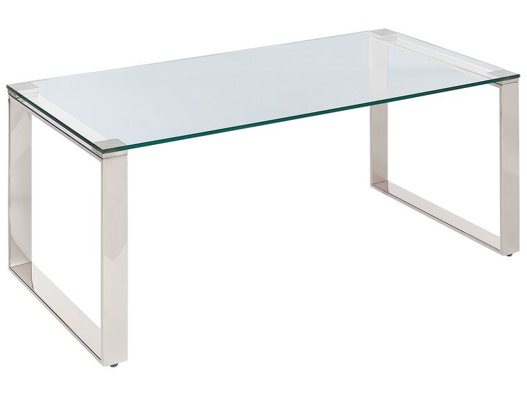 Konferenční stolek se skleněnou deskou stříbrný TILON_857787