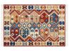 Kelim Teppich Wolle mehrfarbig 160 x 230 cm abstraktes Muster Kurzflor VANASHEN_858535