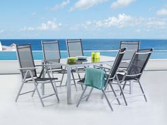 6-istuttava musta alumiininen ulkoruokailuryhmä CATANIA 6-istuttava musta alumiininen ulkoruokailuryhmä CATANIA