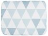 Acacia Wood Garden Bistro Set with Blue Triangles Cushions White FIJI_764264