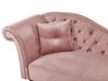 Chaise longue fluweel roze linkszijdig LATTES_793763