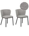 Lot de 2 chaises de salle à manger en bouclé gris MINA_884667
