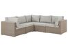 Right Hand 6 Seater PE Rattan Garden Lounge Set Taupe CONTARE_833607