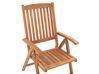 Set of 6 Acacia Wood Garden Folding Chairs with Blue Cushions JAVA_788412