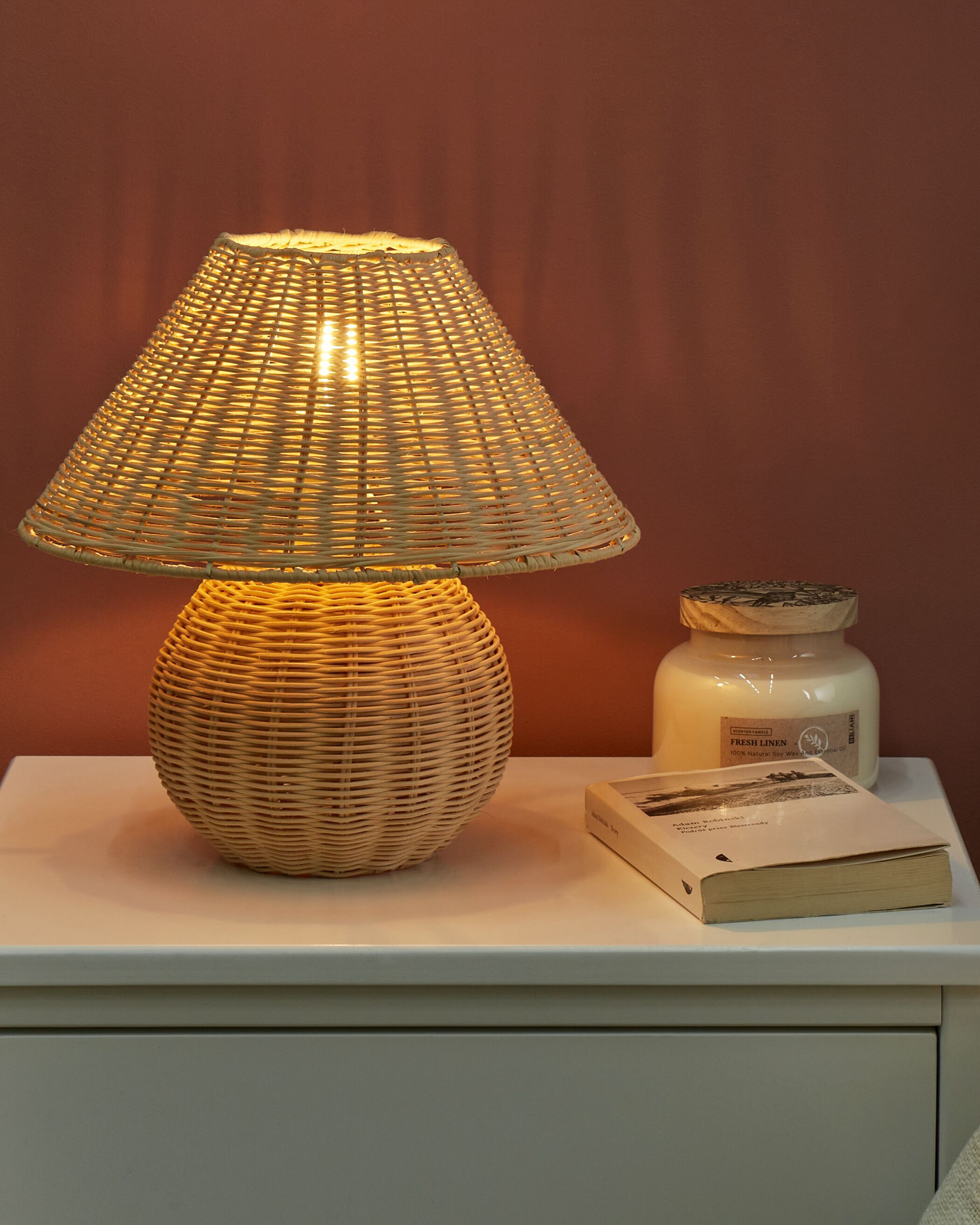 Rattan Table Lamp Light CINDER | Beliani.hu