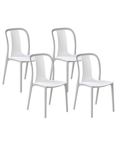 Set of 4 Garden Chairs White and Grey SPEZIA 