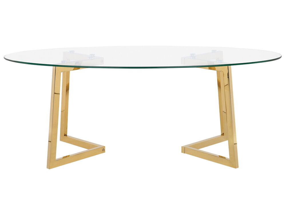 Couchtisch Glas Gold oval FRESNO Beliani.de