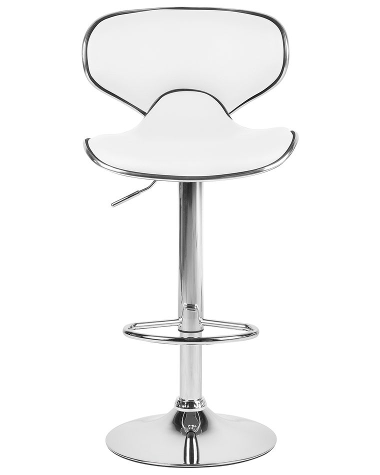 Set of 2 Faux Leather Swivel Bar Stools White CONWAY Beliani.co.uk