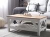 Coffee Table with Shelf White and Light Wood SAVANNAH_735591