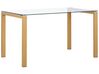 Jedálenský stôl so sklenenou doskou 130 x 80 cm svetlé drevo TAVIRA _792978