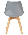 Set di 2 sedie in plastica grigia e legno naturale DAKOTA II_801998