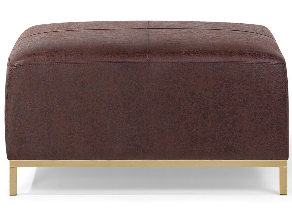 Ottomane Lederoptik braun goldenes Gestell OSLO | Beliani.de