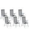 Set of 6 Garden Folding Chairs Black CATANIA_705110