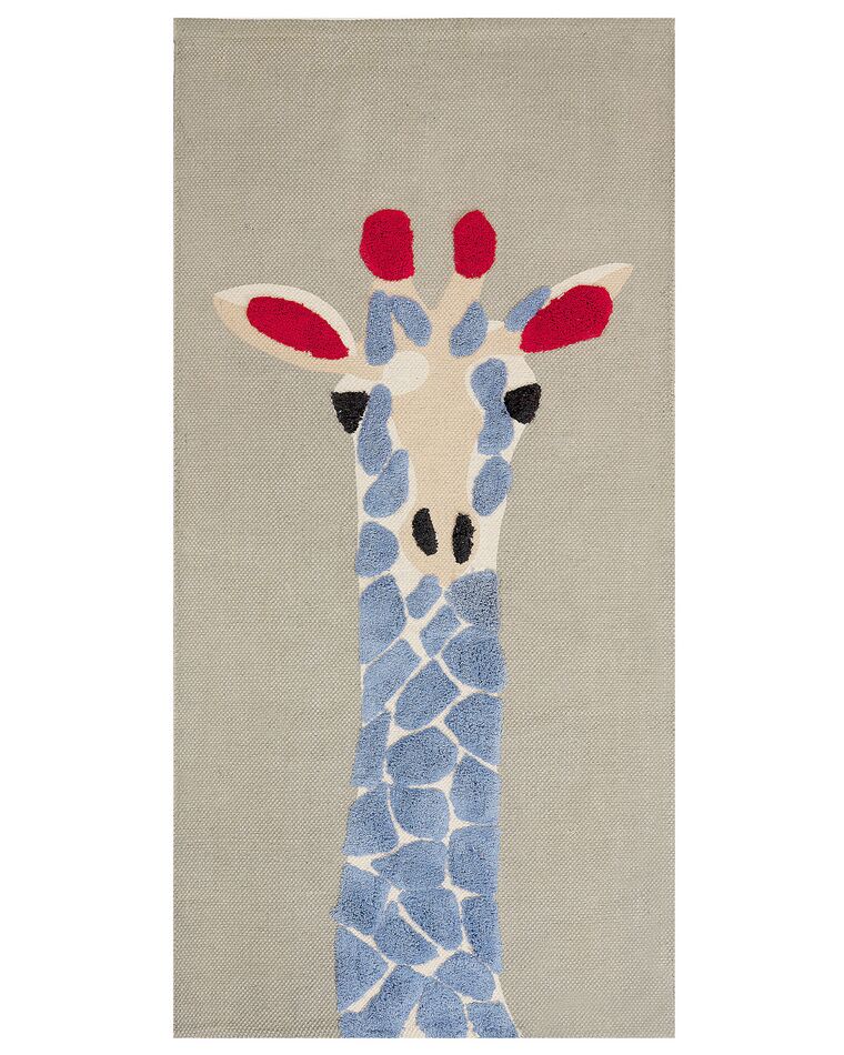 Dywan dziecięcy bawełniany motyw żyrafy 80 x 150 cm wielokolorowy SAKUBO_866587