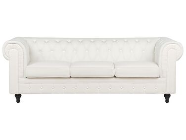 3-istuttava sohva kangas luonnonvalkoinen CHESTERFIELD