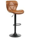 Conjunto de 2 sillas de bar de piel sintética marrón dorado VALETTA II_894639