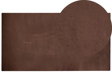 Tæppe af imiteret kaninpels 80 x 150 cm brun MIRPUR