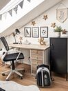 5 Drawer Home Office Desk with Shelf 140 x 60 cm Light Wood HEBER_835997