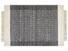 Tæppe 160 x 230 cm sort og råhvid uld ATLANTI_850083