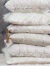 Set of 2 Embossed Cushions with Tassels 45 x 45 cm White AZALEA_769908