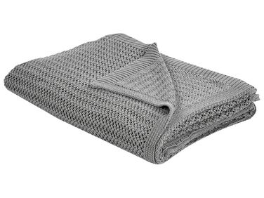 Couvre-lit en coton 150 x 200 cm gris ILEN