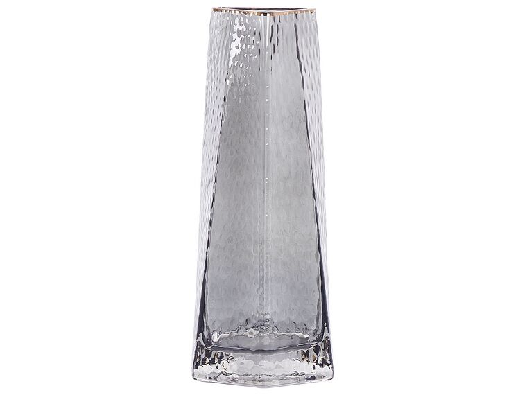 Glass Flower Vase 27 cm Grey LILAIA_838074