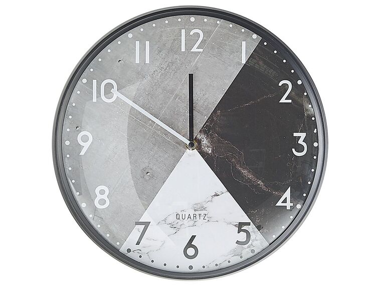 Horloge murale effet marbre gris et noir ø 33 cm DAVOS_784785