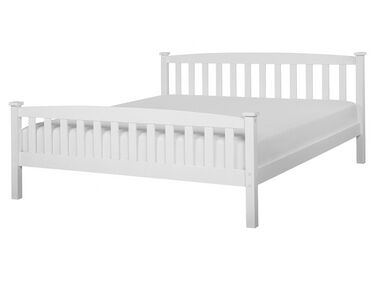 Drevená posteľ 160 x 200 cm biela GIVERNY