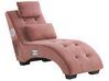 Chaise longue en velours rose avec port USB et haut-parleur bluetooth SIMORRE_823099