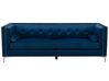 Soffa 3-sits sammet marinblå AVALDSENES_751780