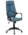 Cadeira de escritório em tecido preto e azul DELIGHT_688473