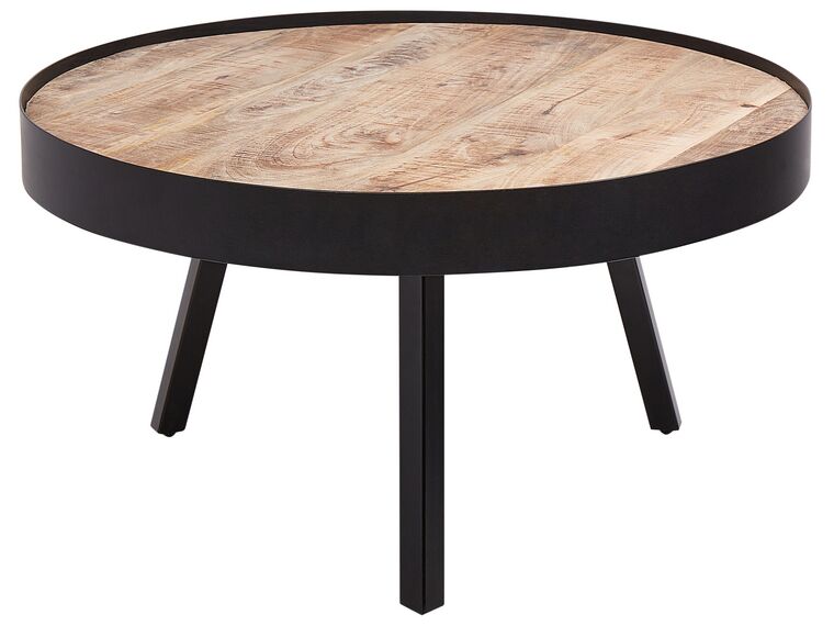Table basse en bois clair avec pieds noirs WAKITA_891307