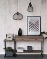 2 Drawer Console Table Taupe Wood with Black AYDEN_684492