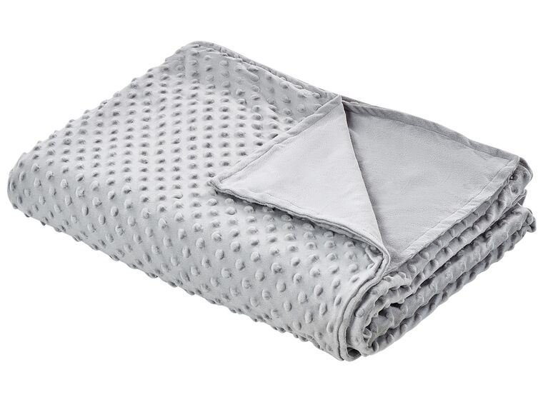 Capa de cobertor pesado em tecido cinzento claro 135 x 200 cm CALLISTO_891846