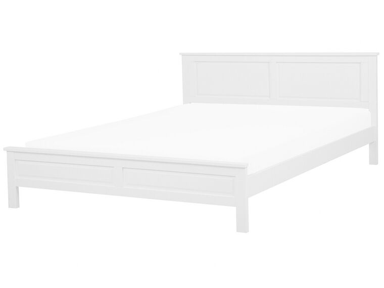 Wooden EU Super King Size Bed White OLIVET_744456