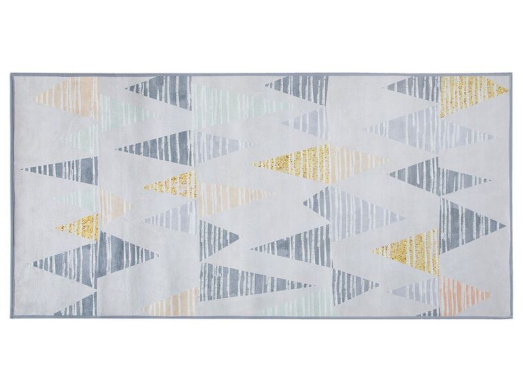 Teppich grau-gelb Dreieck-Motiv 80 x 150 cm YAYLA_755032