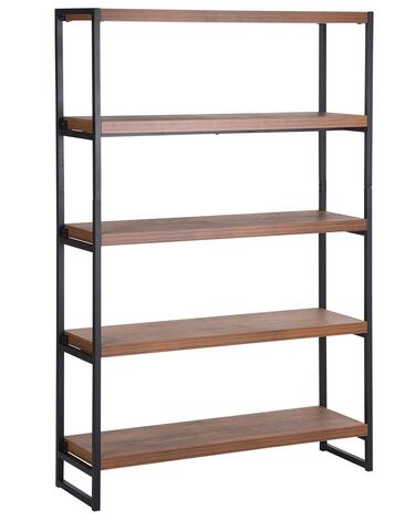 4 Tier Bookcase Dark Wood and Black TIFTON