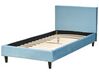 Łóżko welurowe 90 x 200cm błękitne FITOU_875369