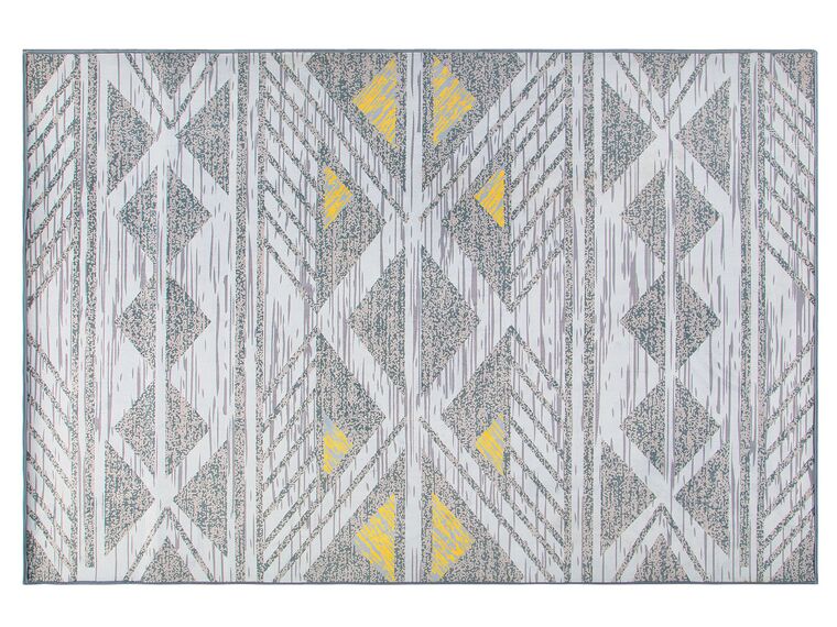 Vloerkleed polyester grijs/geel 160 x 230 cm KARGI_755539