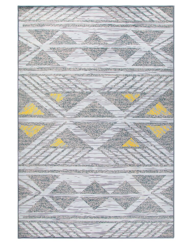 Tappeto motivo geometrico grigio-giallo 160 x 230 cm KARGI_755539