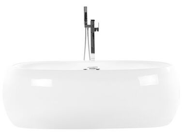 Whirlpool Badewanne freistehend weiß oval mit LED 180 x 100 cm MUSTIQUE