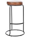 Set of 2 Faux Leather Bar Stools Brown MILROY_913983