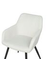 Conjunto de 2 sillas de terciopelo blanco crema CASMALIA_898671