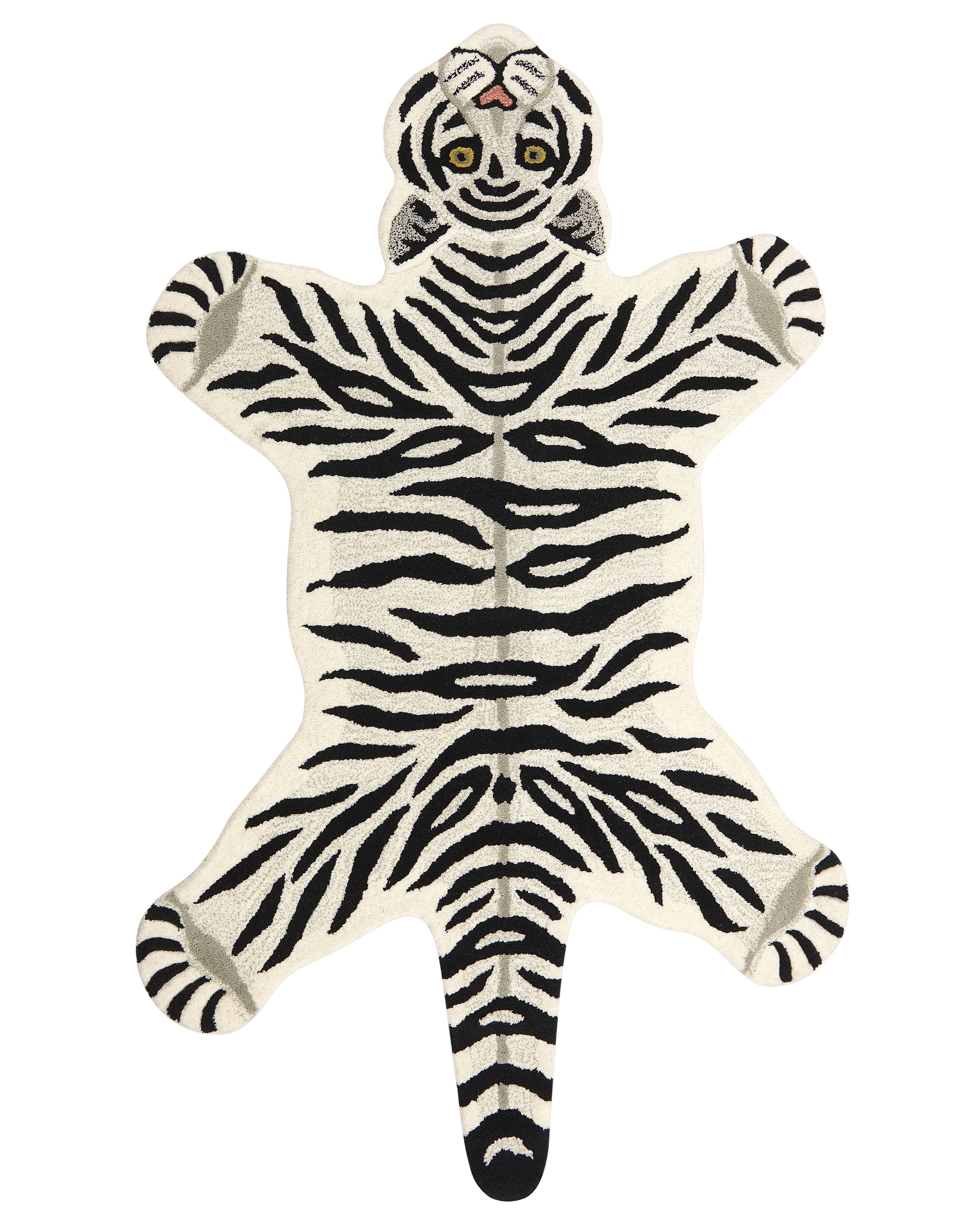 Tappeto per bambini bianco e nero ⌀ 120 cm PANDA 