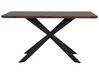 Modern Sötét Fa Étkezőasztal Fekete Lábazattal 140 x 80 cm SPECTRA_750968