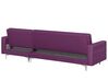 Canapé angle gauche convertible en tissu violet 4 places ABERDEEN_736904