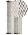 Teppich Wolle cremeweiss 80 x 150 cm Streifenmuster Kurzflor EMIRLER_847151