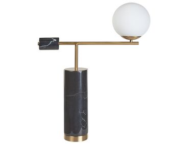 Marble Table Lamp Black and Gold HONDO 