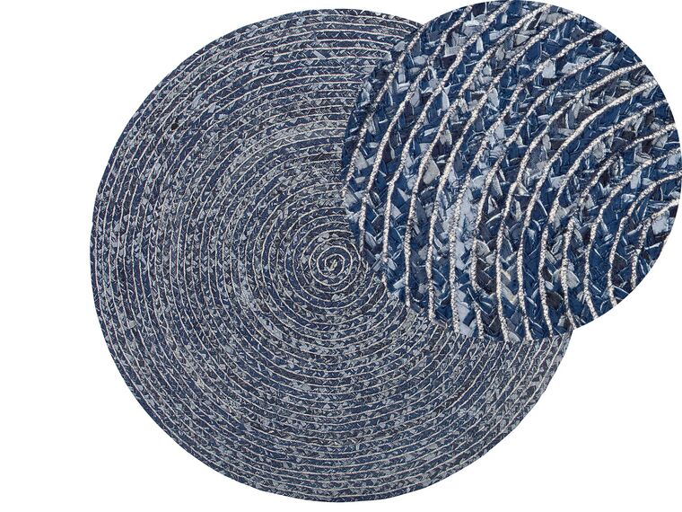 Okrúhly denimový koberec ⌀ 140 cm tmavomodrý BULUCA_757769