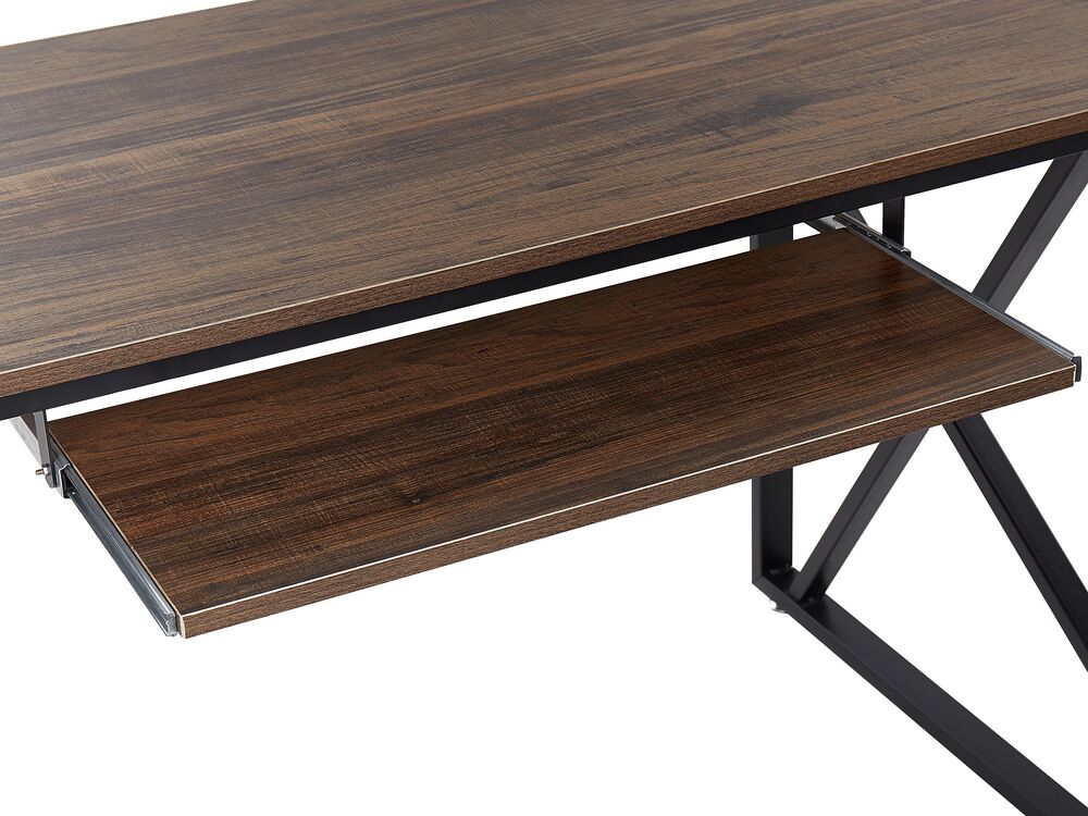 Home Office Desk 120 x 60 cm Dark Wood DARBY Beliani.at